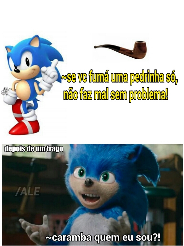 sonic depois do crack - meme