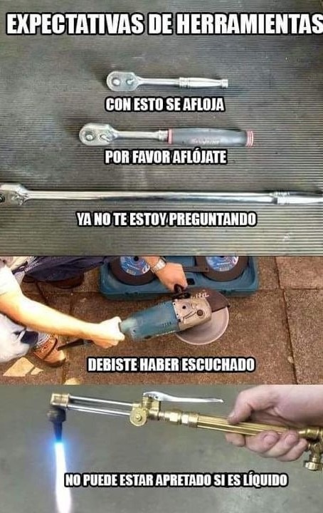 Expectativas de herramientas - meme