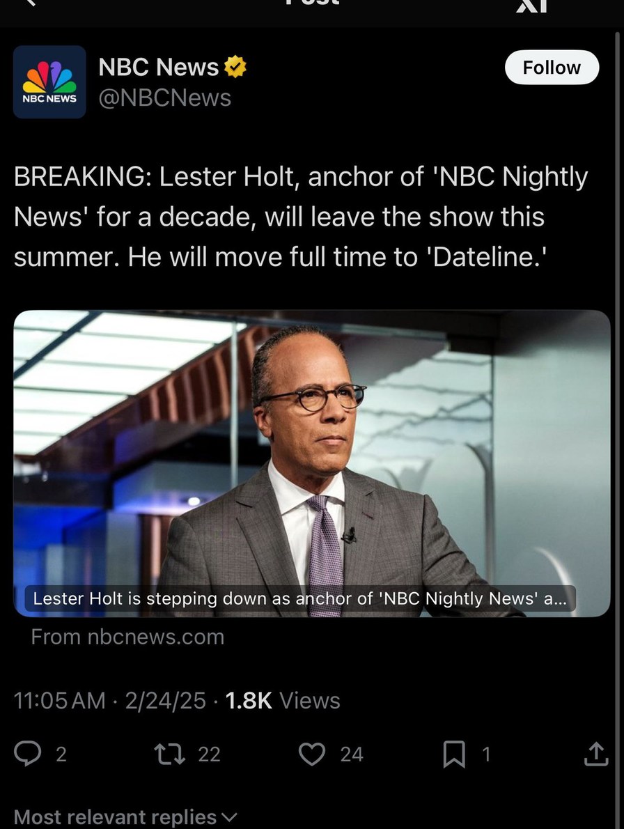 Lester Holt stepping down meme news