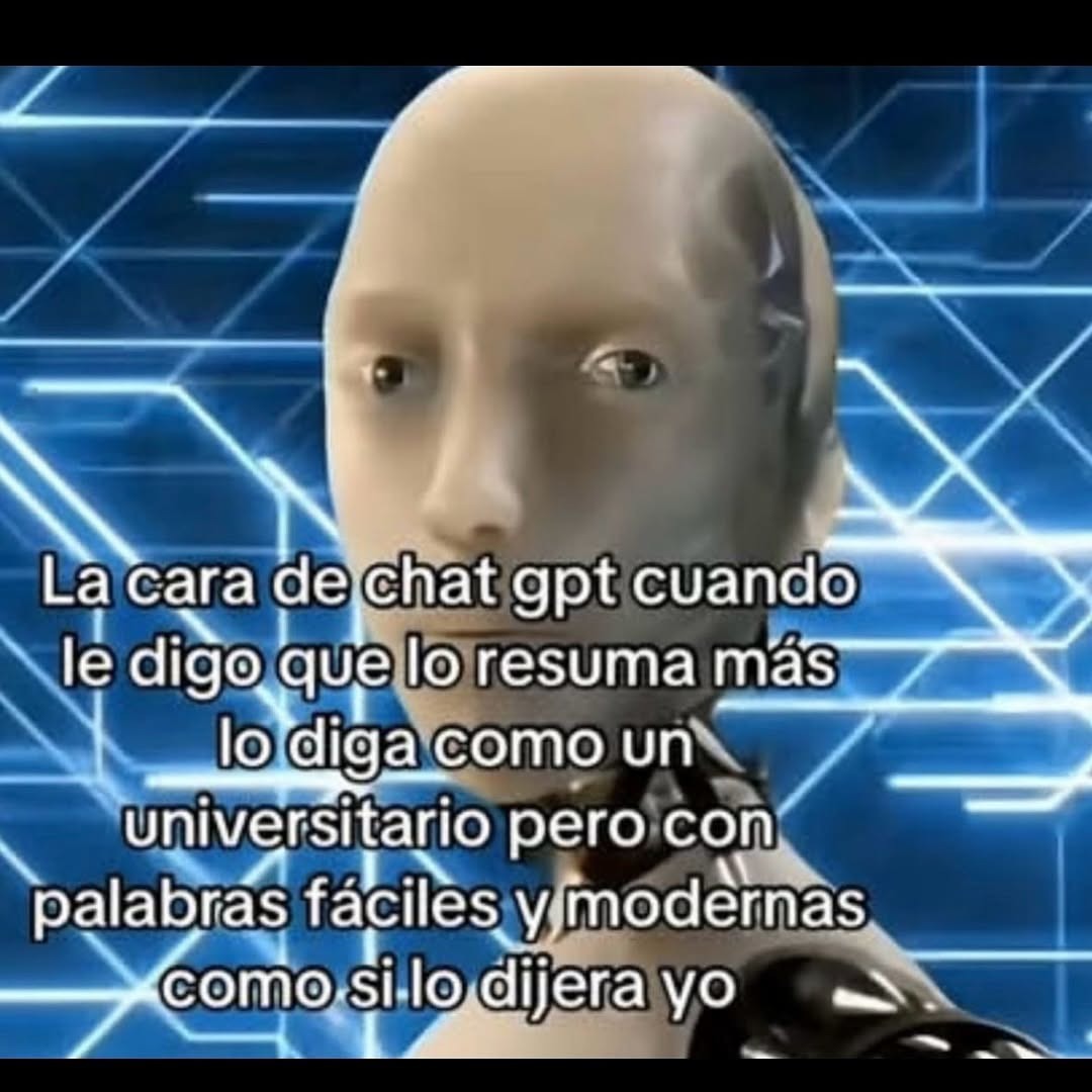 ChatGPT cuando le pides resumen con flow universitario - meme