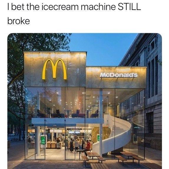 The ice-cream machine is broken - meme