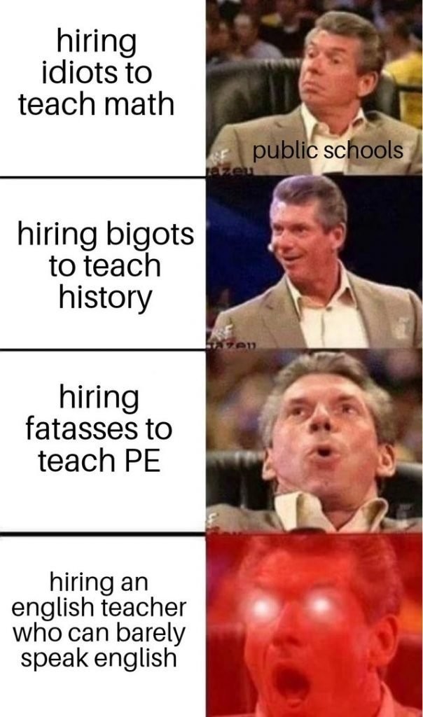 Hiring school shooters - meme
