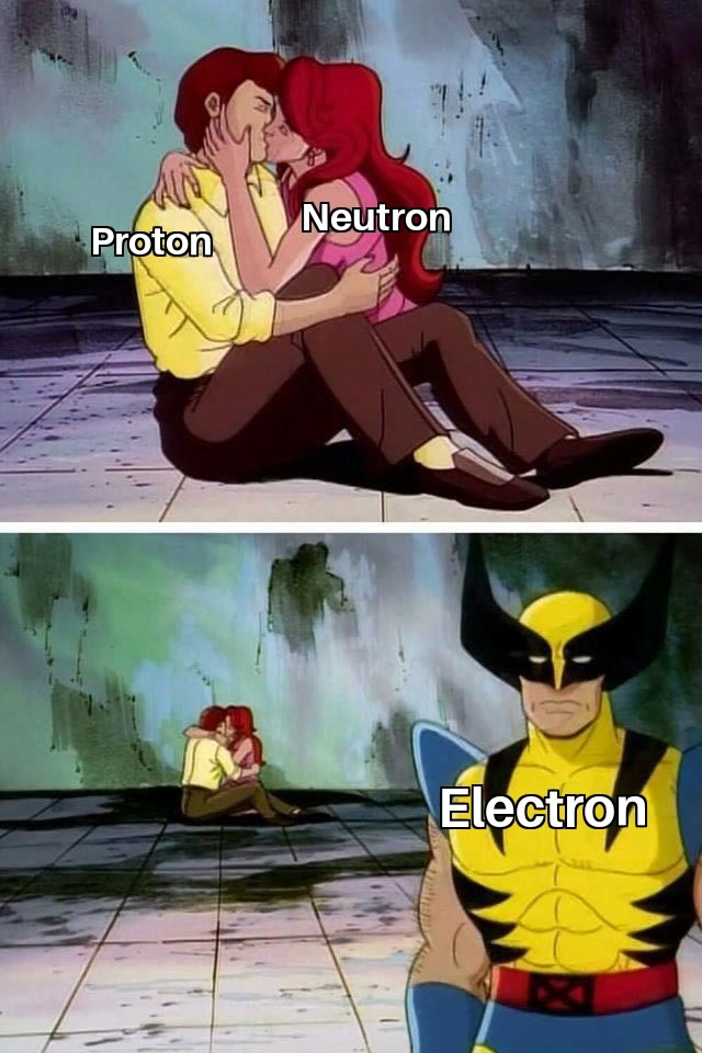 Poor electron - meme