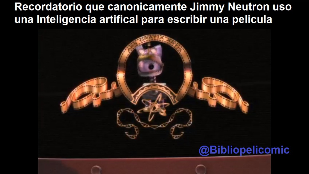 Jimmy Neutron uso una Inteligencia Artificial para escribir una pelicula - meme