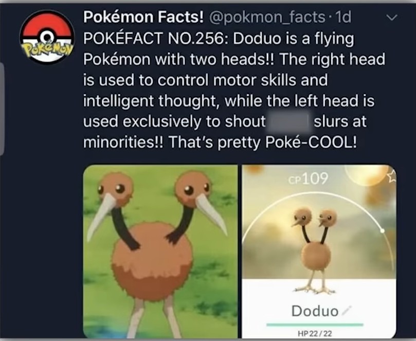 My brother has been breading doduos. - meme