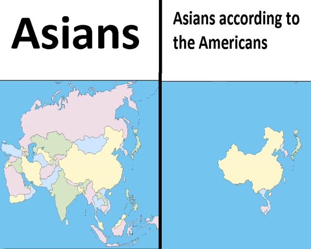 Asia according to Americans - meme