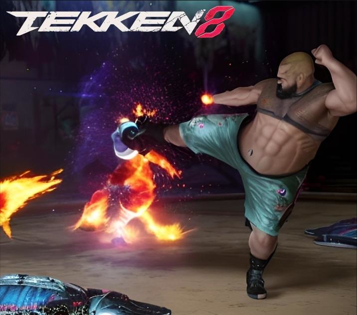 Tekken 8 x Gumbo slice kicking crocodile - meme