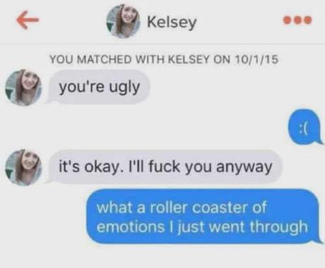 Tinder convo speedran every emotion - meme