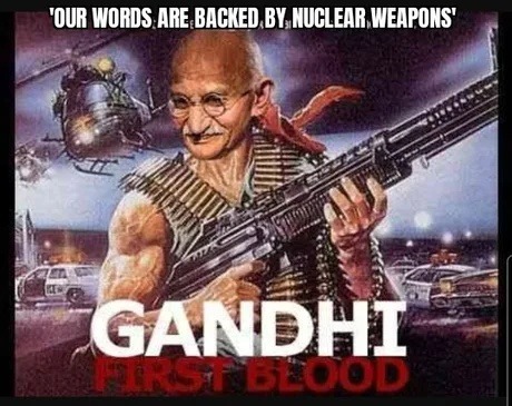 Gandhi but make it nuclear-level petty - meme