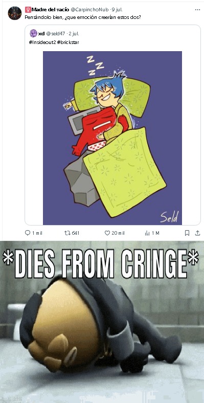 *dies from cringe* esto me aparecion en twitter,esto es ridiculo - meme