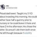 lesson about investing to his child