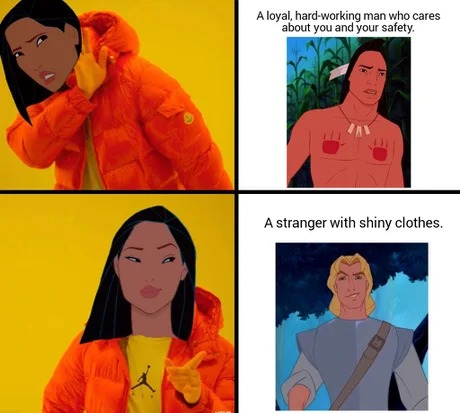 Yes, Pocahontas, not cool - meme