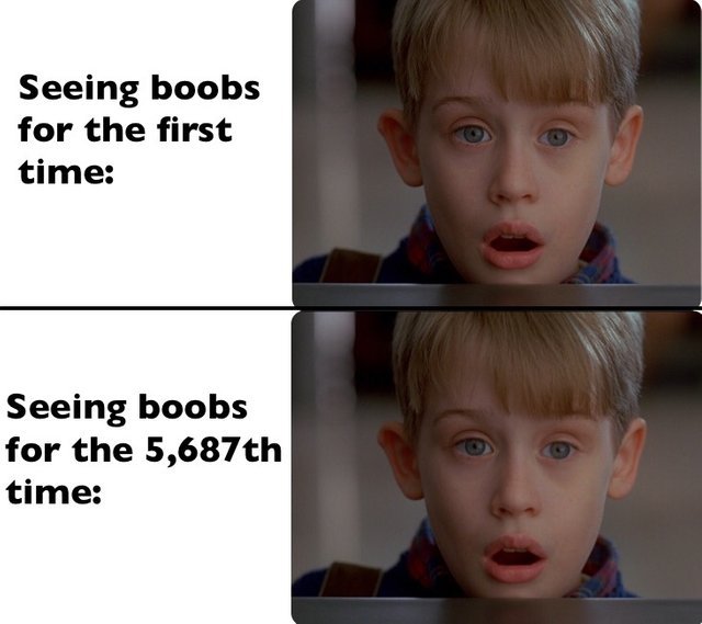 Seeing boobs for the first time - meme