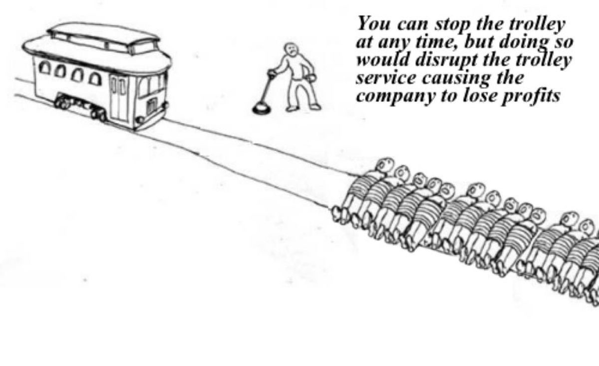 Trolley problem - meme