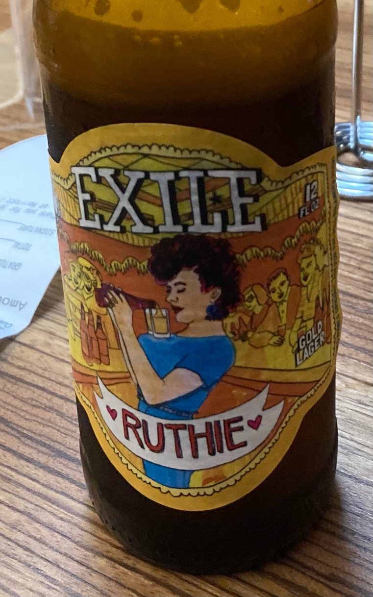Found a nice beer in Omaha called Exile Ruthie named after a legendary bartender who was known to be quite gifted. - meme