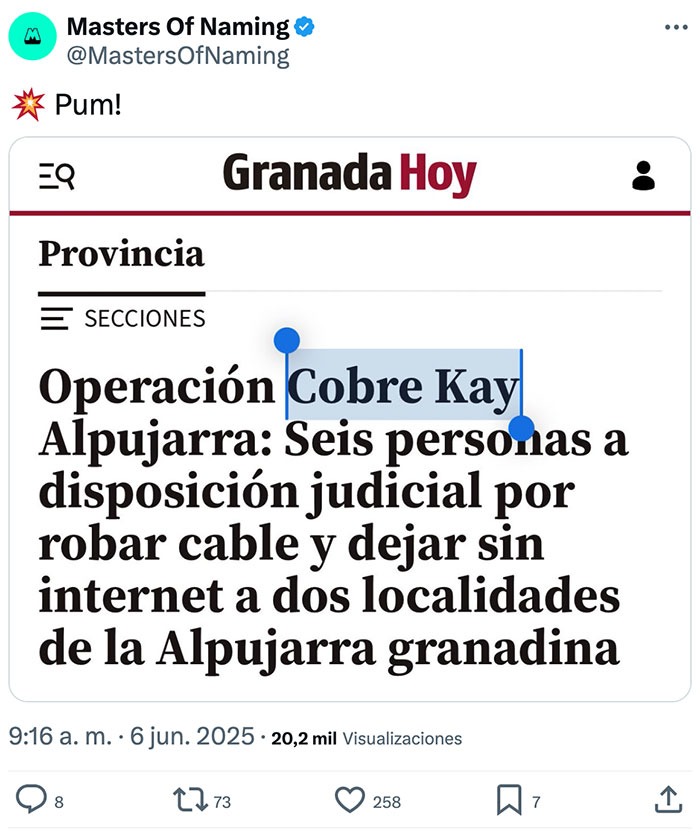Operación Cobre Kay: roban cables y dejan pueblos sin internet - meme