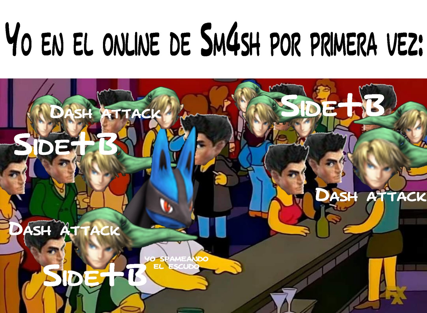 Como me caga el dash attack de link en Smash 4 - meme
