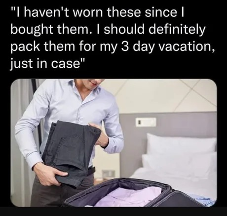 packing for vacation meme