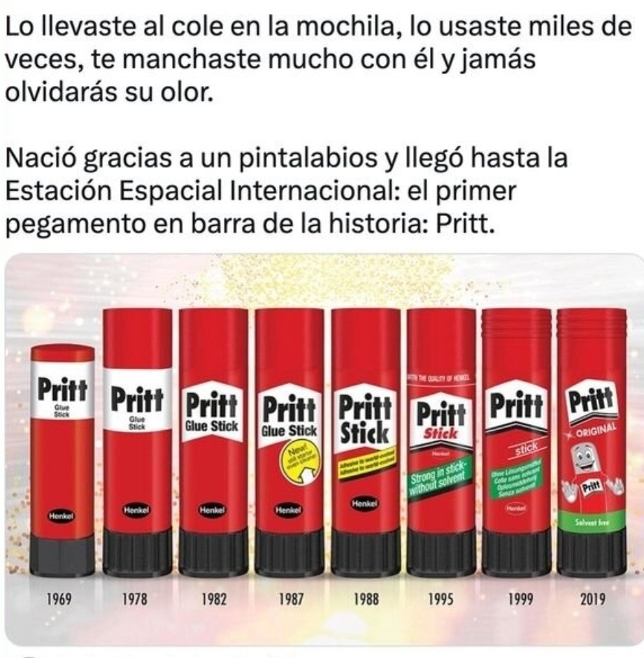 El pegamento Pritt fue al espacio antes que tú - meme