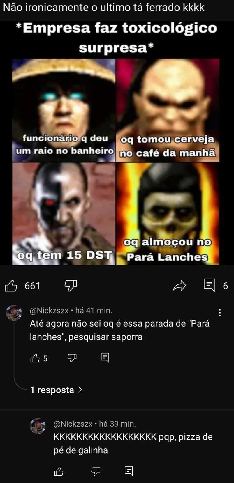 Não, não vou voltar - meme