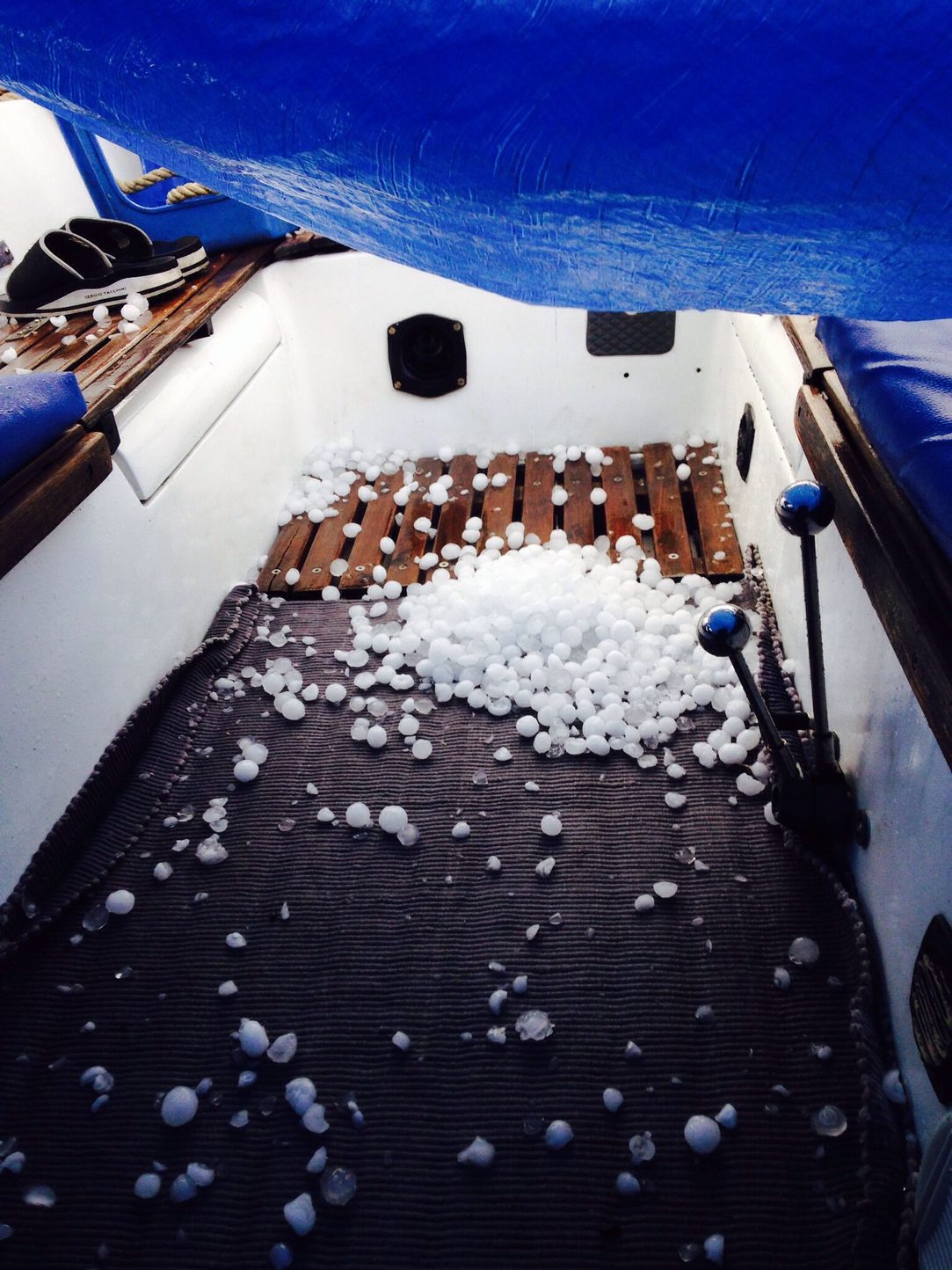 Freezing rain today on a sailing boat in Krk, Croatia - meme