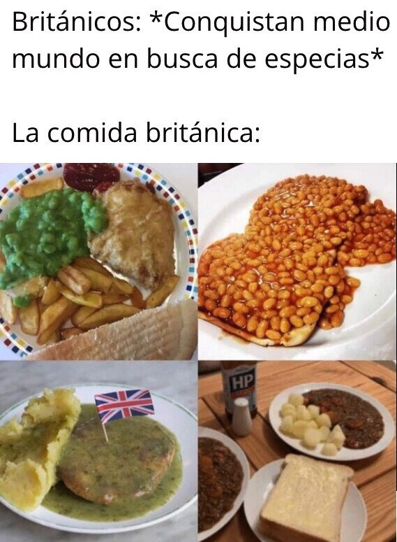 La comida británica es la peor - meme