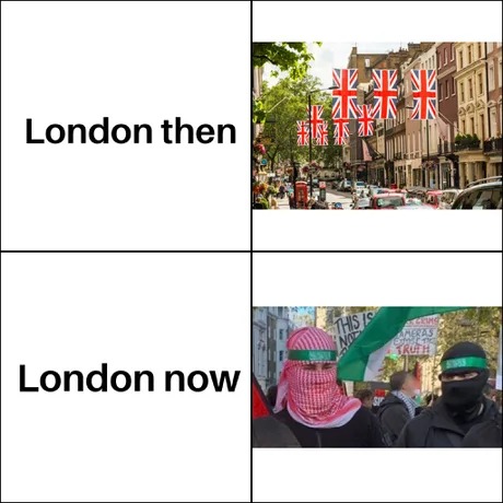 London then vs now - meme