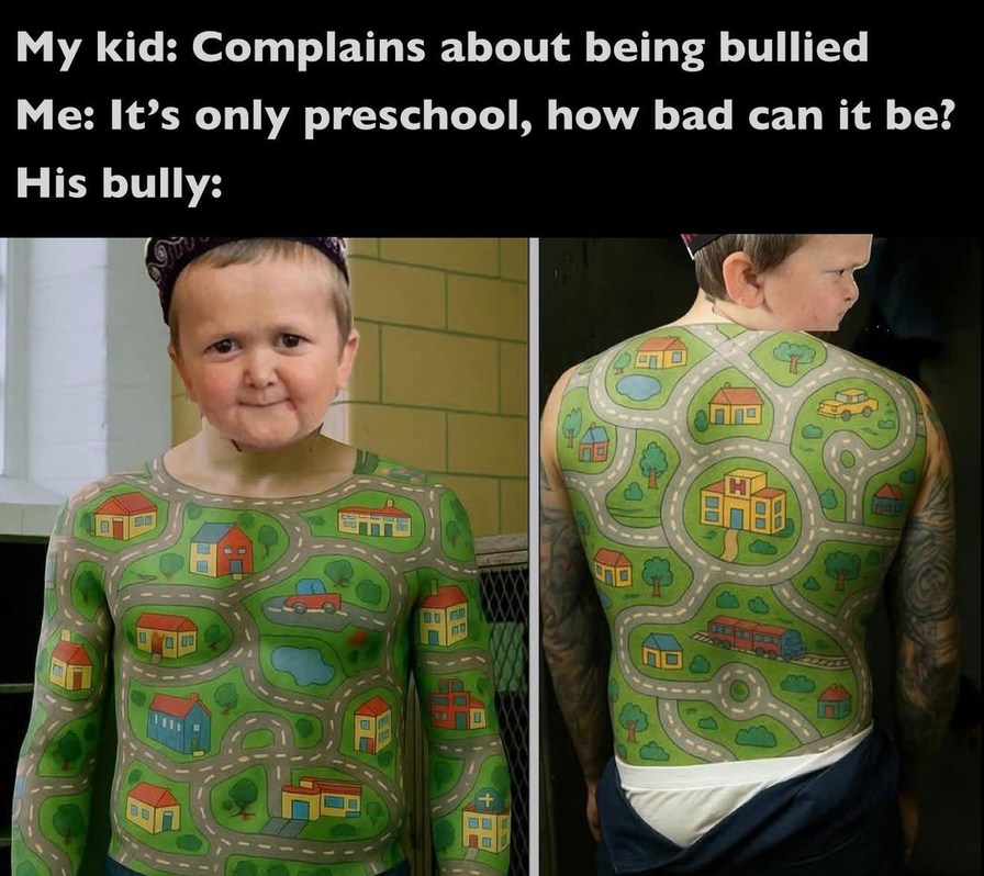Preschool bullies got hands like mini Mike Tyson - meme