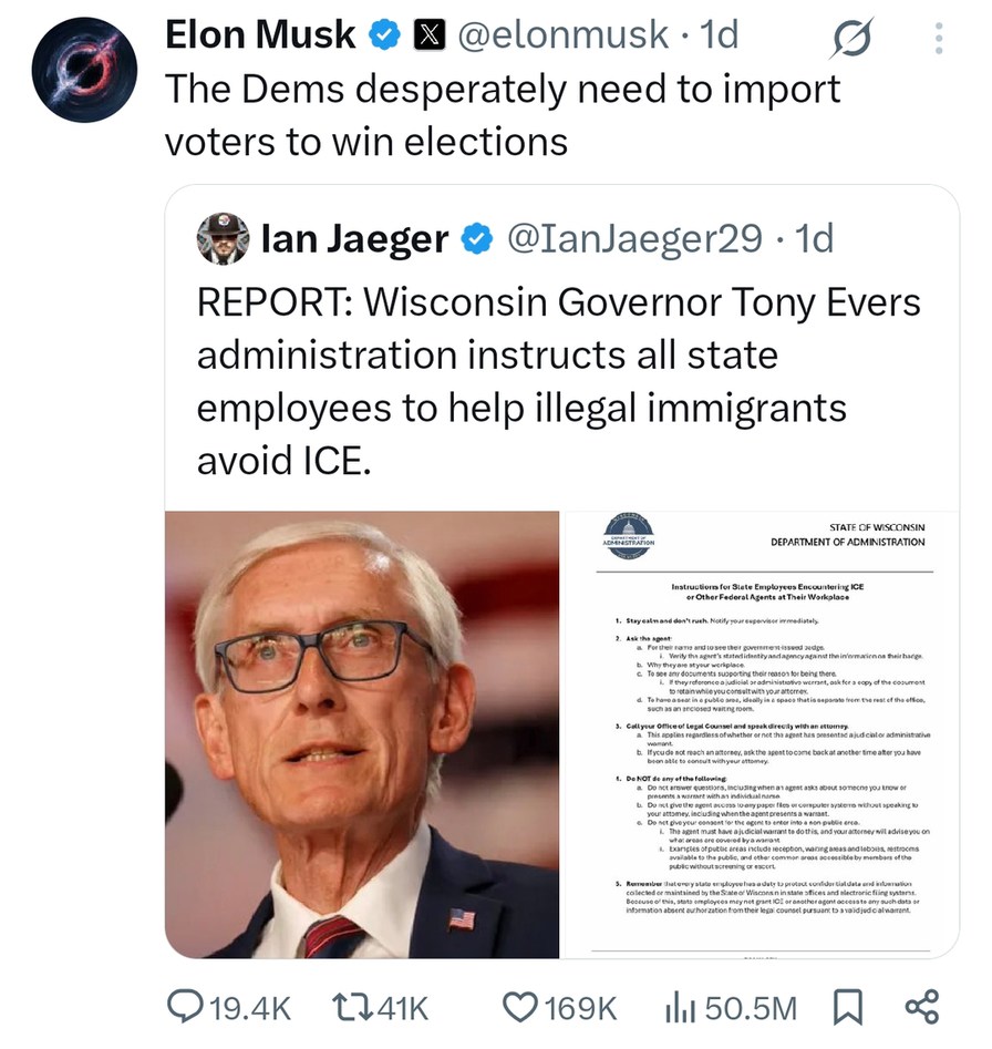 Wisconsin lowkey telling employees to help dodge ICE - meme