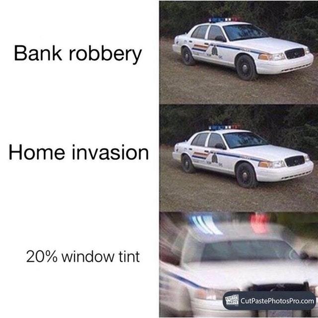 Sorry sir you can't tint your windows - meme