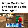When Mario dies and has to do the level again