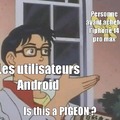Insérer l'iphone dans le pigeon