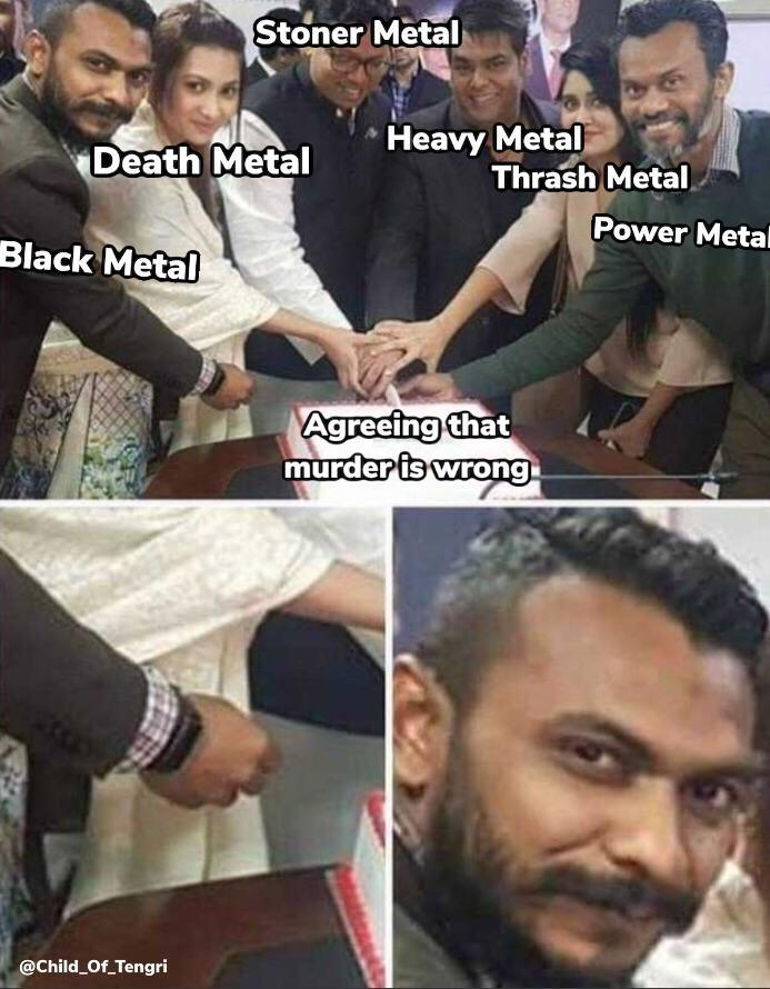 Black metal nibbas doin satanic shit - meme