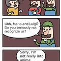 Mario technically has an anime if you count the super mario bros super show