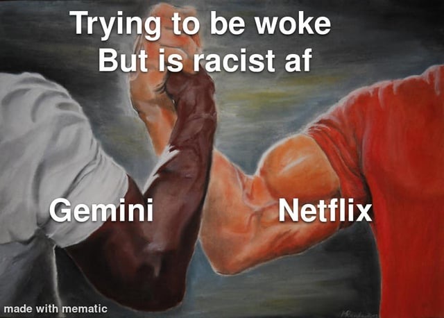 Trying to be woke they became racists - meme