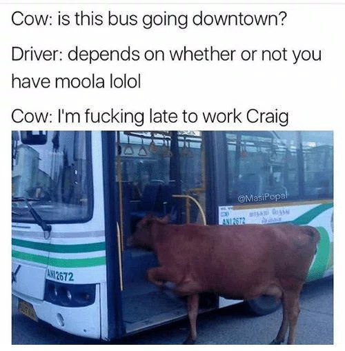 I'm late to work Craig - meme