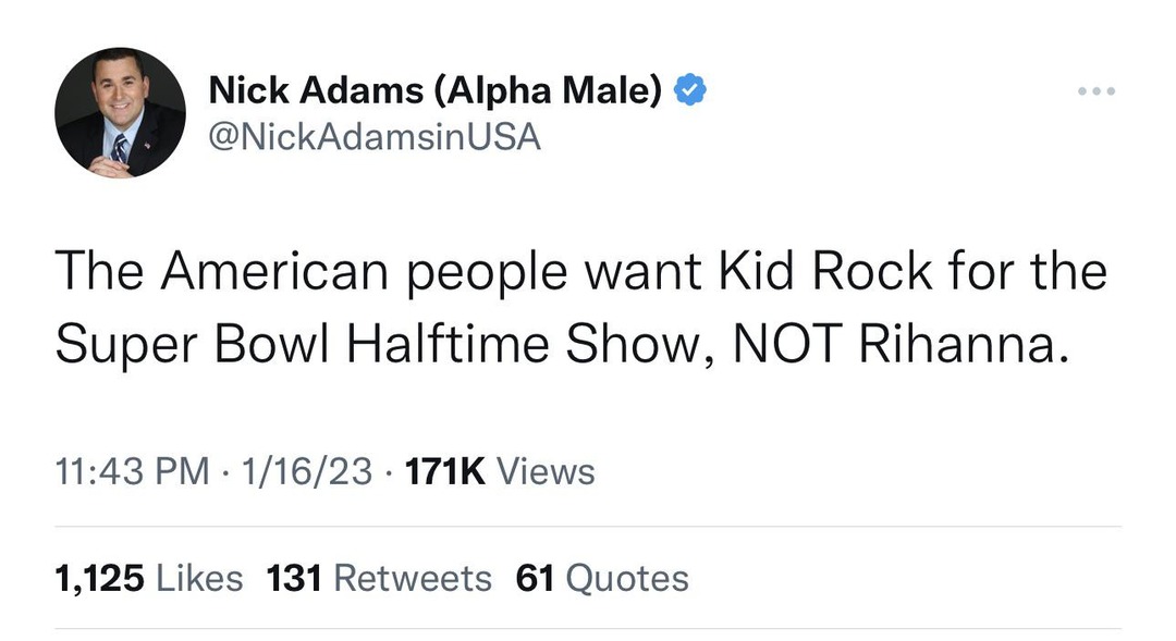 Kid Rock for the Super Bowl Halftime Show? - meme