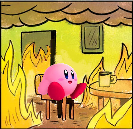 Everyone is dead except for Kirby - meme