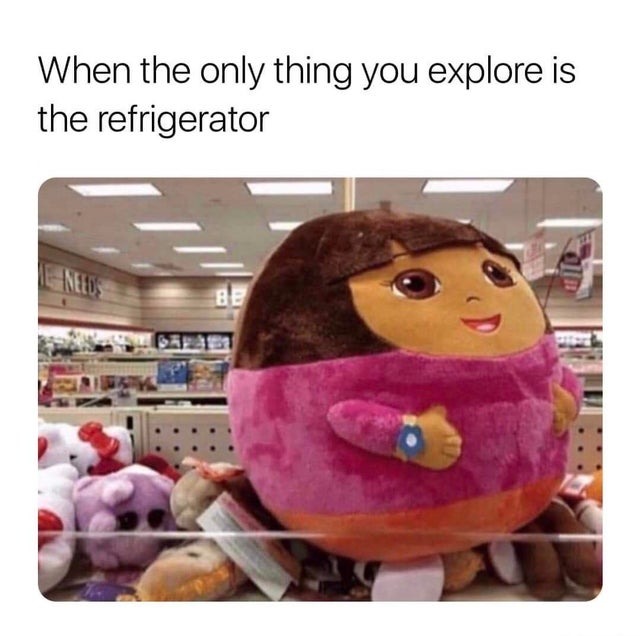 Meme of dora the explorer with a chad face