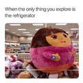 Dora the explorer of the refrigerator