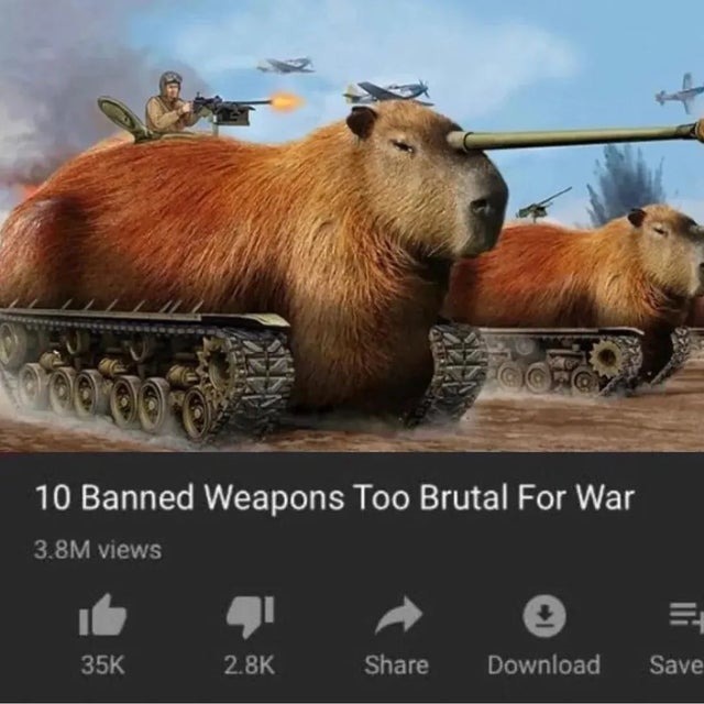 10 armas baneadas por ser demasiado brutales para la guerra - meme