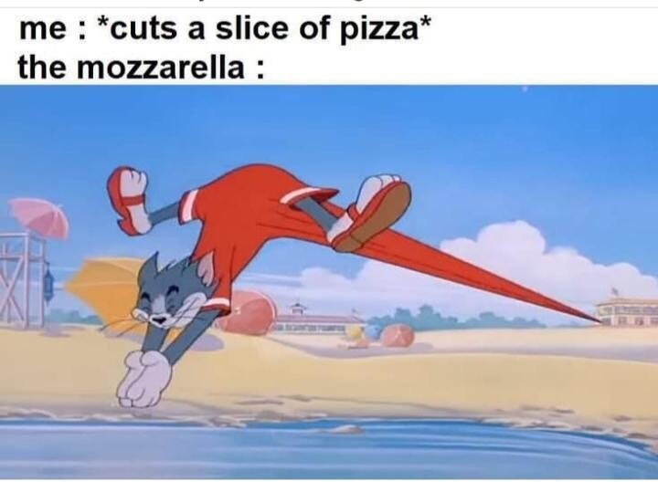 Cutting pizza - meme