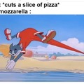 Cutting pizza