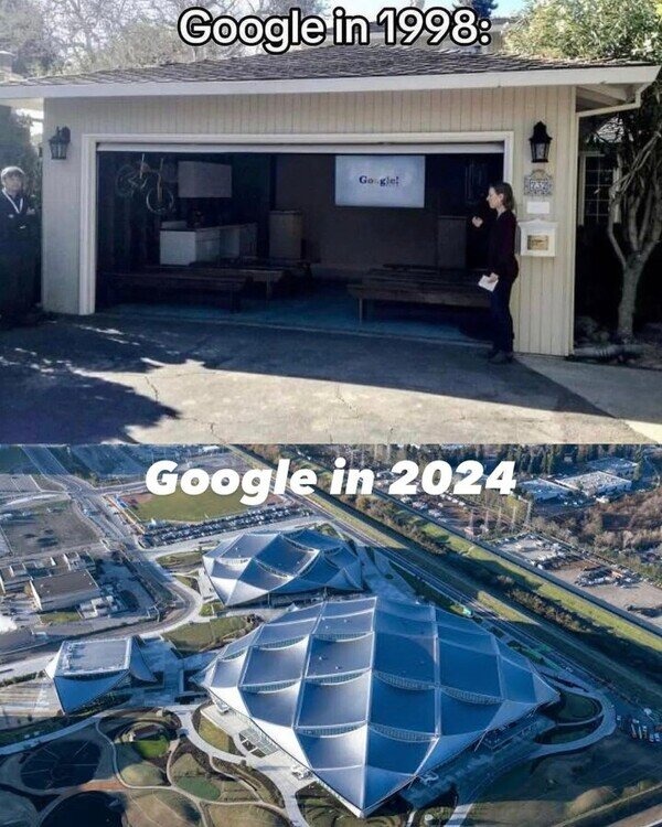 Google cuando empezaron vs ahora - meme