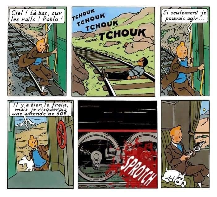 Tintin a été freiné dans sa bonne action - meme
