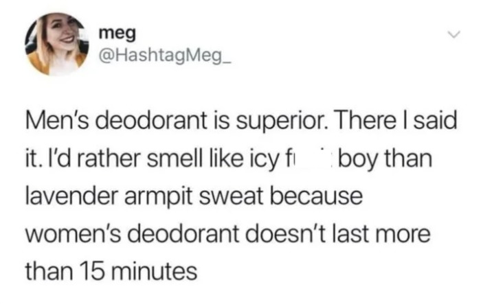 Women's deodorant - meme