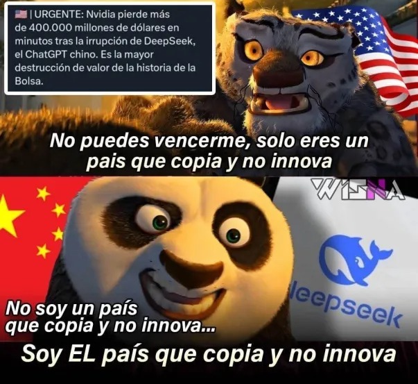 Deepseek es la copia promedio de china - meme