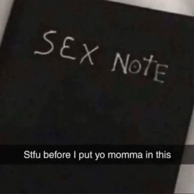 Sex note - meme