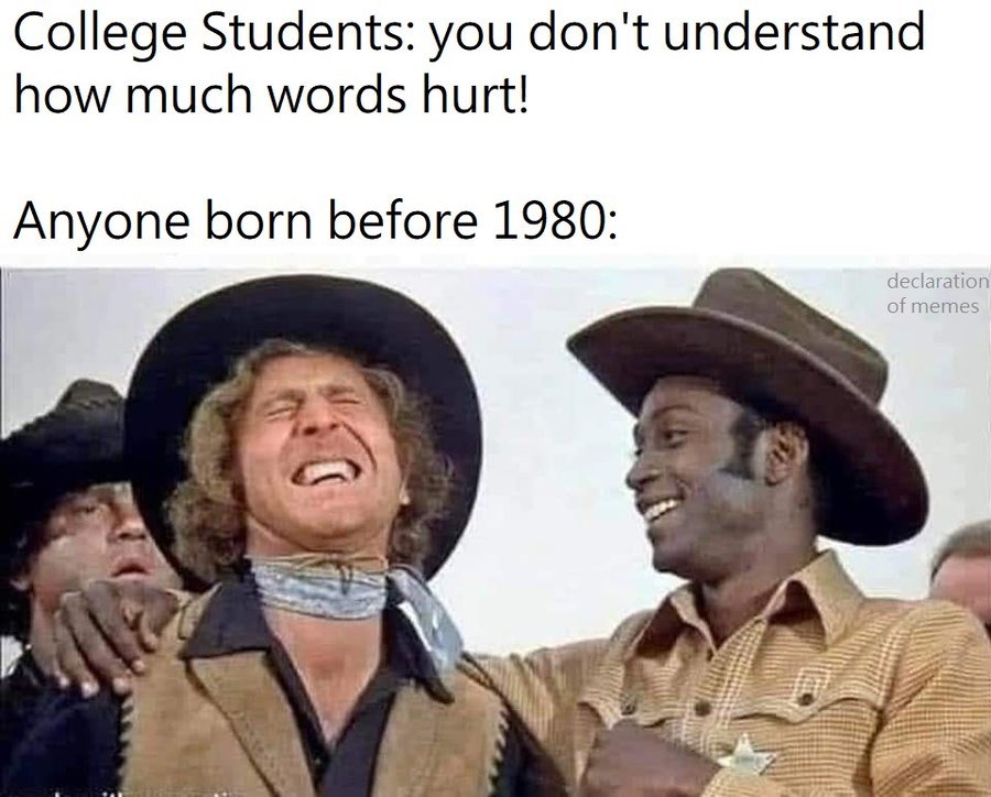 My generation gets too offended - meme