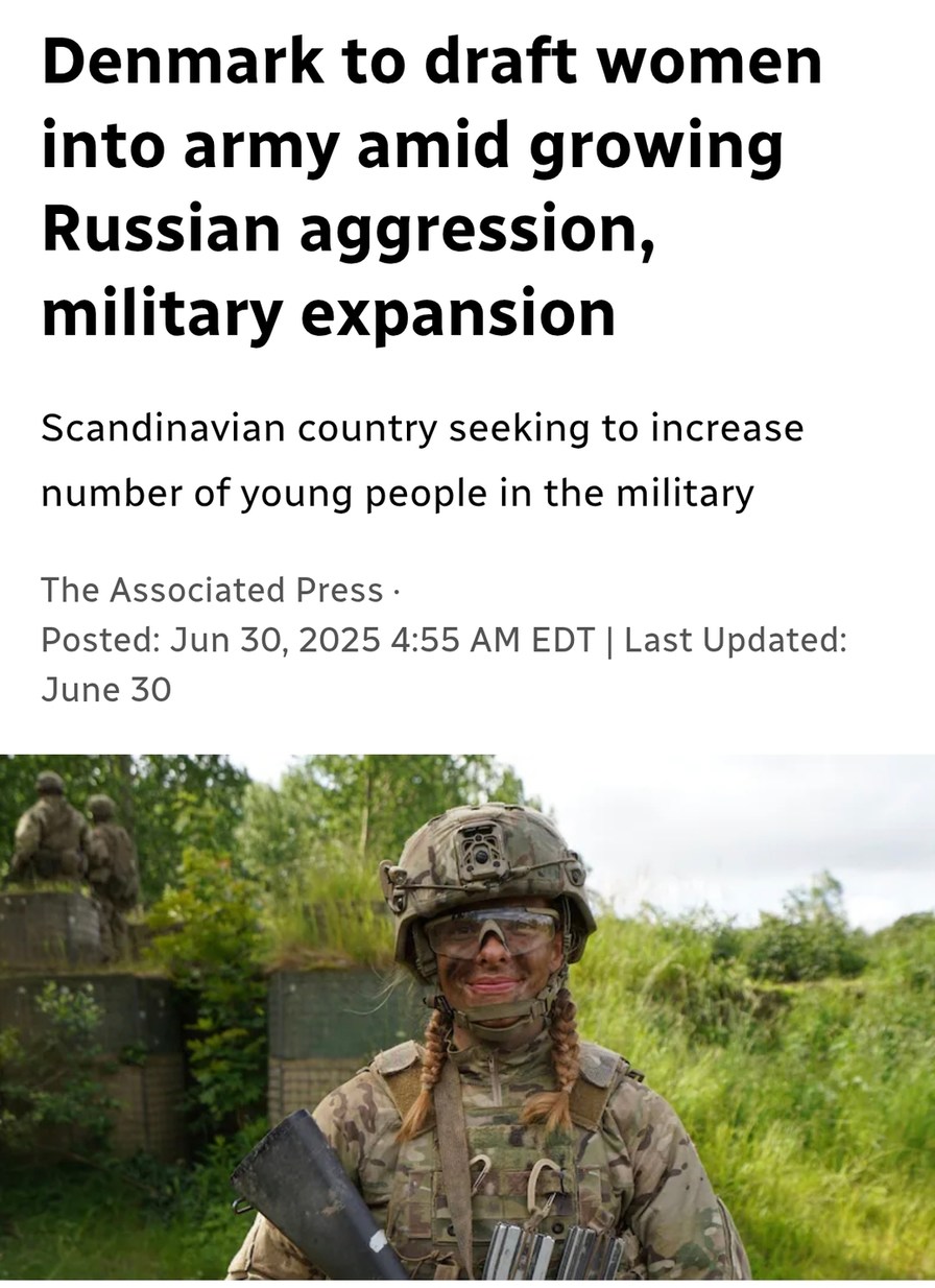 Denmark drafts women as Russia flexes - meme
